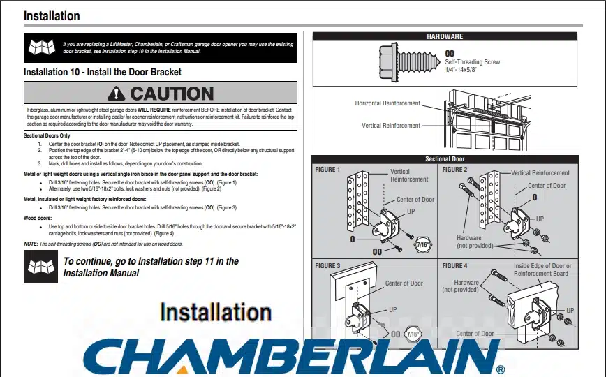 Chamberlain Garage Door Opener Owner's Manual – Installation Guide For B1381