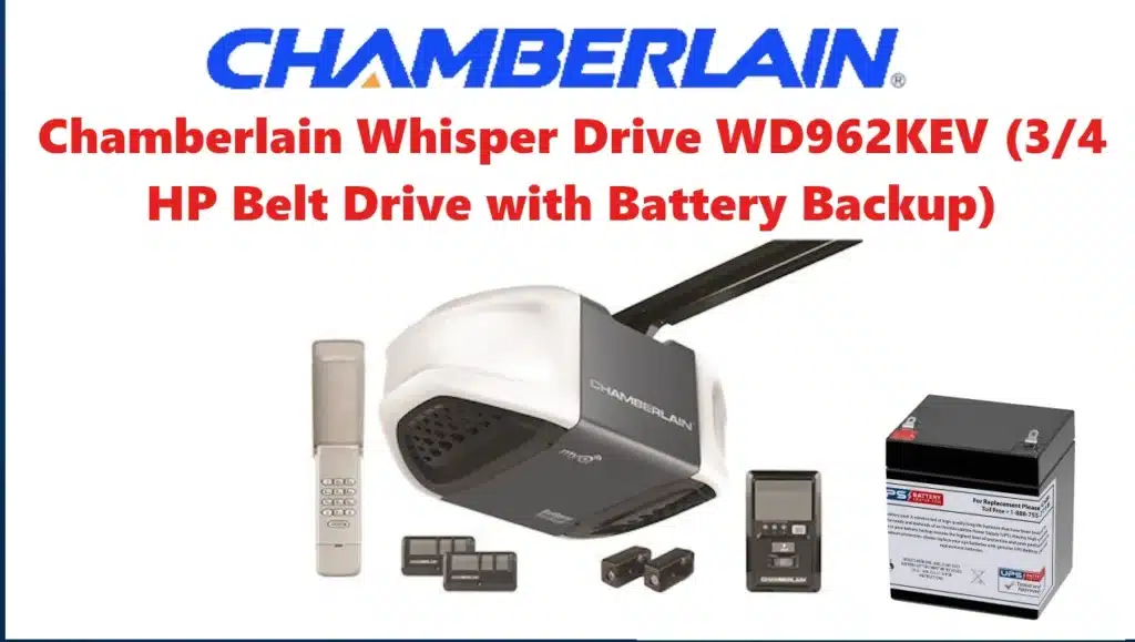 Chamberlain Whisper Drive WD962KEV (3,4 HP Belt Drive with Battery Backup)