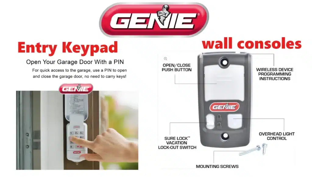 Wall Consoles & Keypads Genie Garage Door Opener Parts List