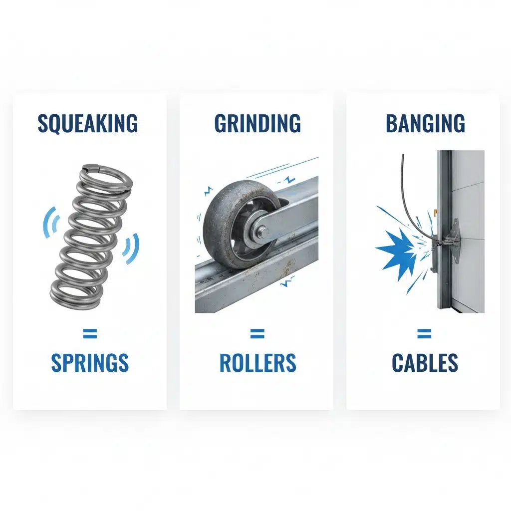 Types of garage door noises and their causes