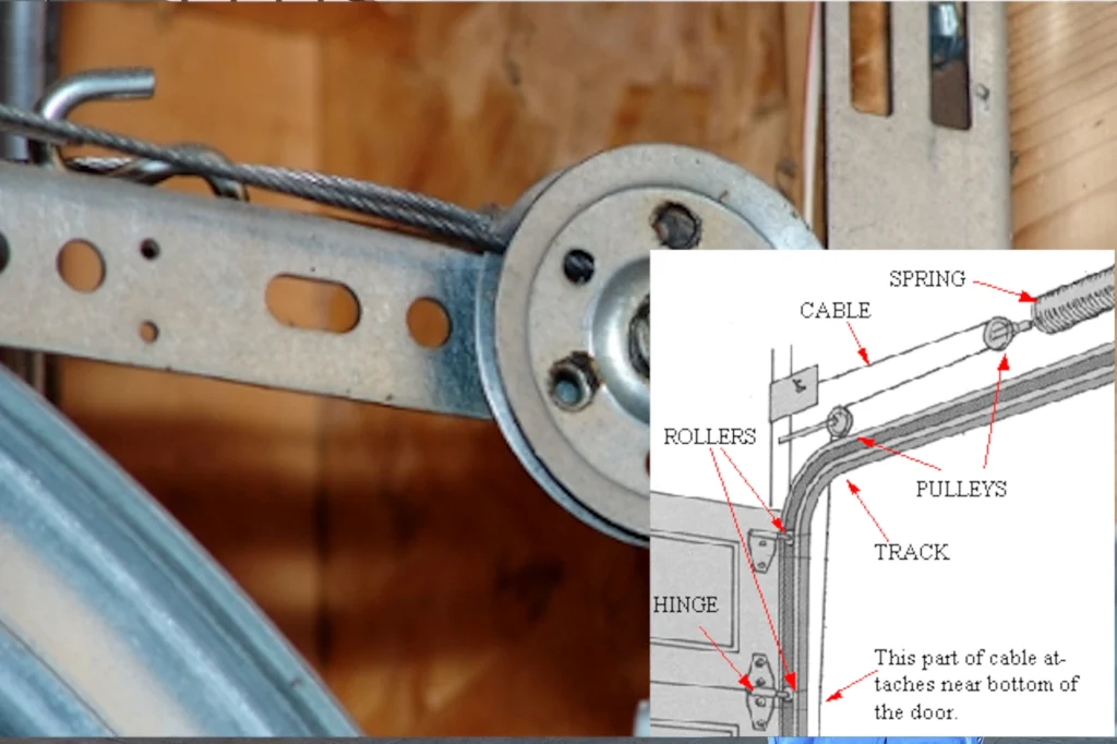 An overview showing the location of the cables and springs.