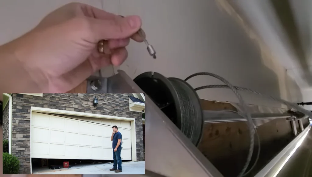 A snapped or frayed cable is a major safety risk. Stop all operation immediately if you see this type of damage.